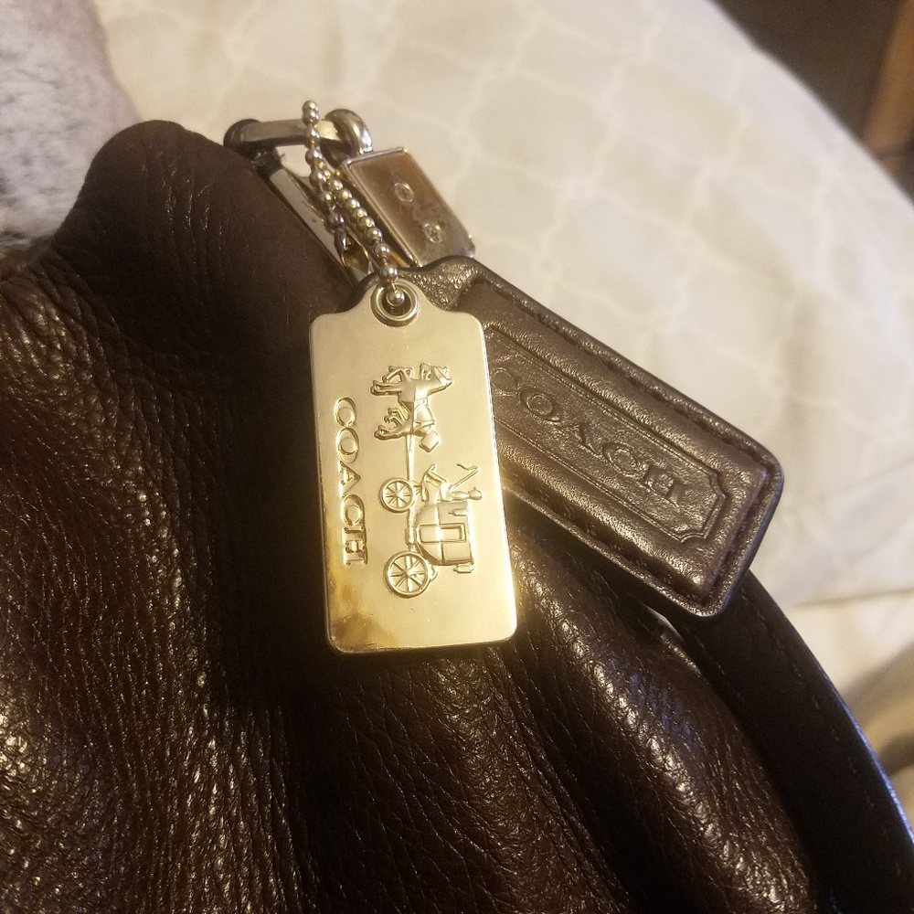 Coach Phoebe Brown Pebbled Leather Handbag - Picture 3 of 8